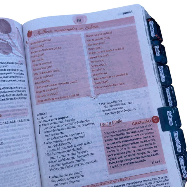 Bíblia da Mulher de Estudos Preta Aston Grande com Abas e Marca-Páginas (NAA)