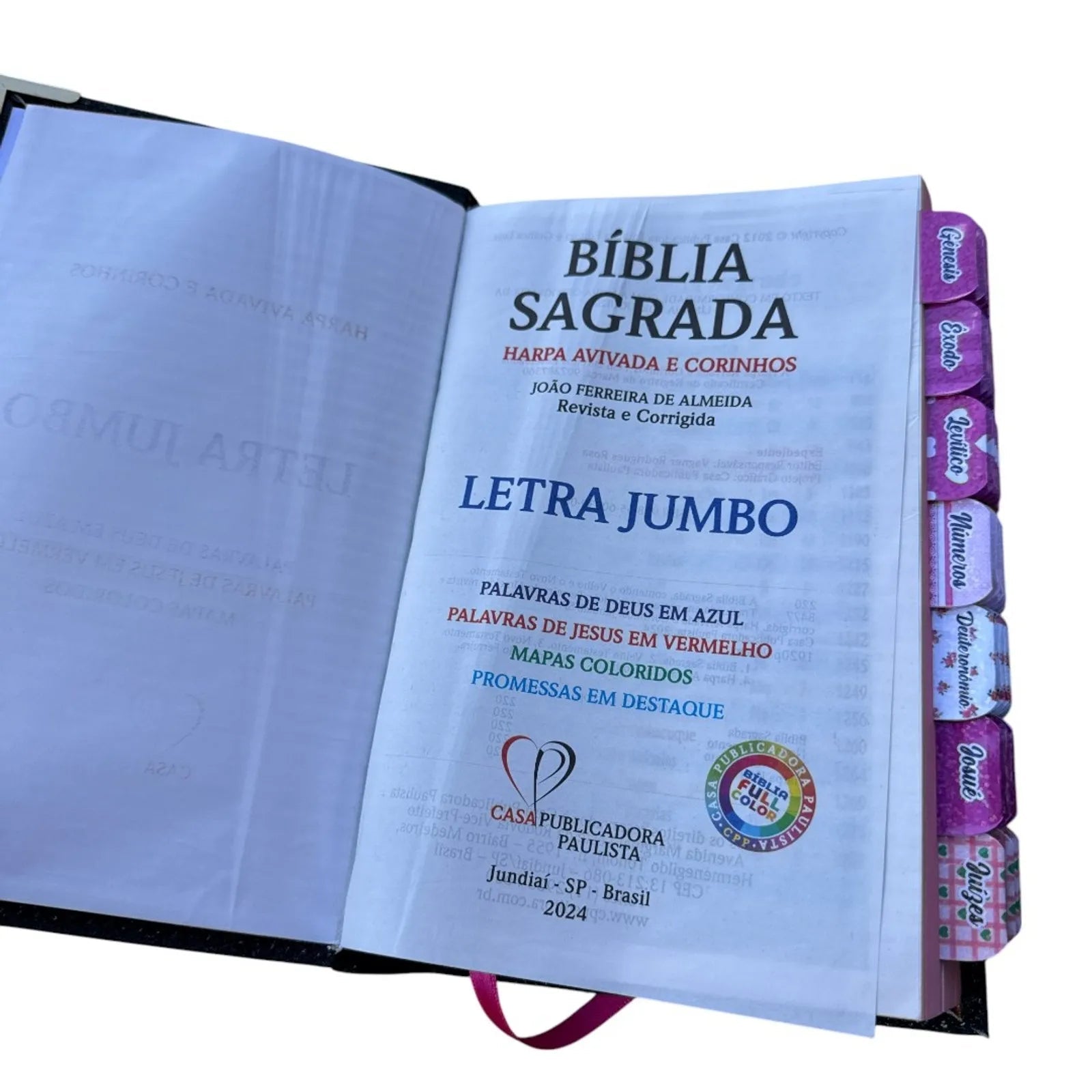 Bíblia Filha do Rei, Letra Jumbo com Abas Adesivas e Detalhes em Glitter