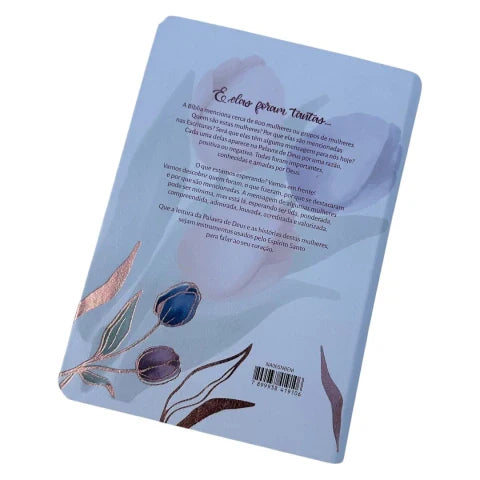 Bíblia da Mulher de Estudos Branca Tulipas com Abas e Marca-Páginas Glitter (ARC)