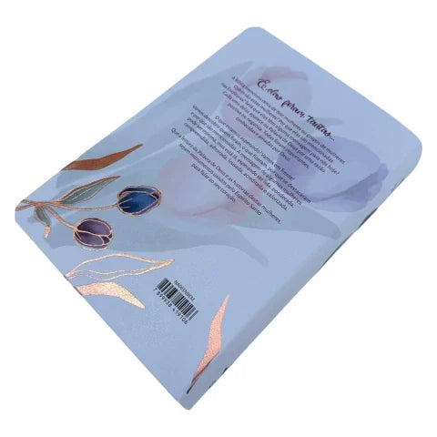 Bíblia da Mulher de Estudos Branca Tulipas Compacta, Capa Luxo (ARC)