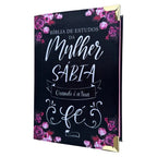 Bíblia da Mulher Sábia de Estudos Preta Fé com Harpa e Abas (ARC)