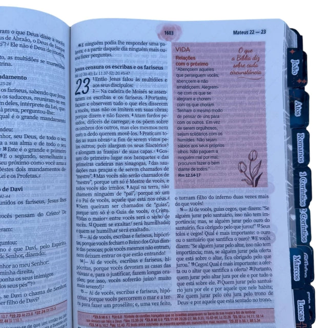 Bíblia da Mulher de Estudos Preta Aston Grande com Abas e Marca-Páginas (NAA)