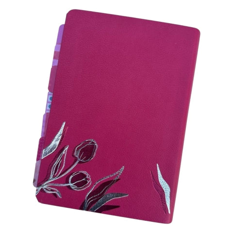 Bíblia da Mulher de Estudos Pink com Abas e Marca-Páginas Glitter (ARC)