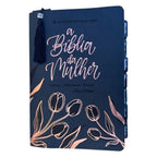 Bíblia da Mulher de Estudos Preta Aston Grande com Abas e Marca-Páginas (NAA)