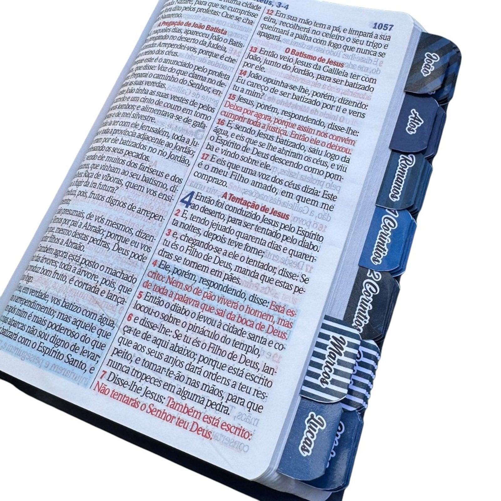 Bíblia Azul Masculina Capa Luxo, Letra Hiper Gigante, Full Color com Abas (ARC)